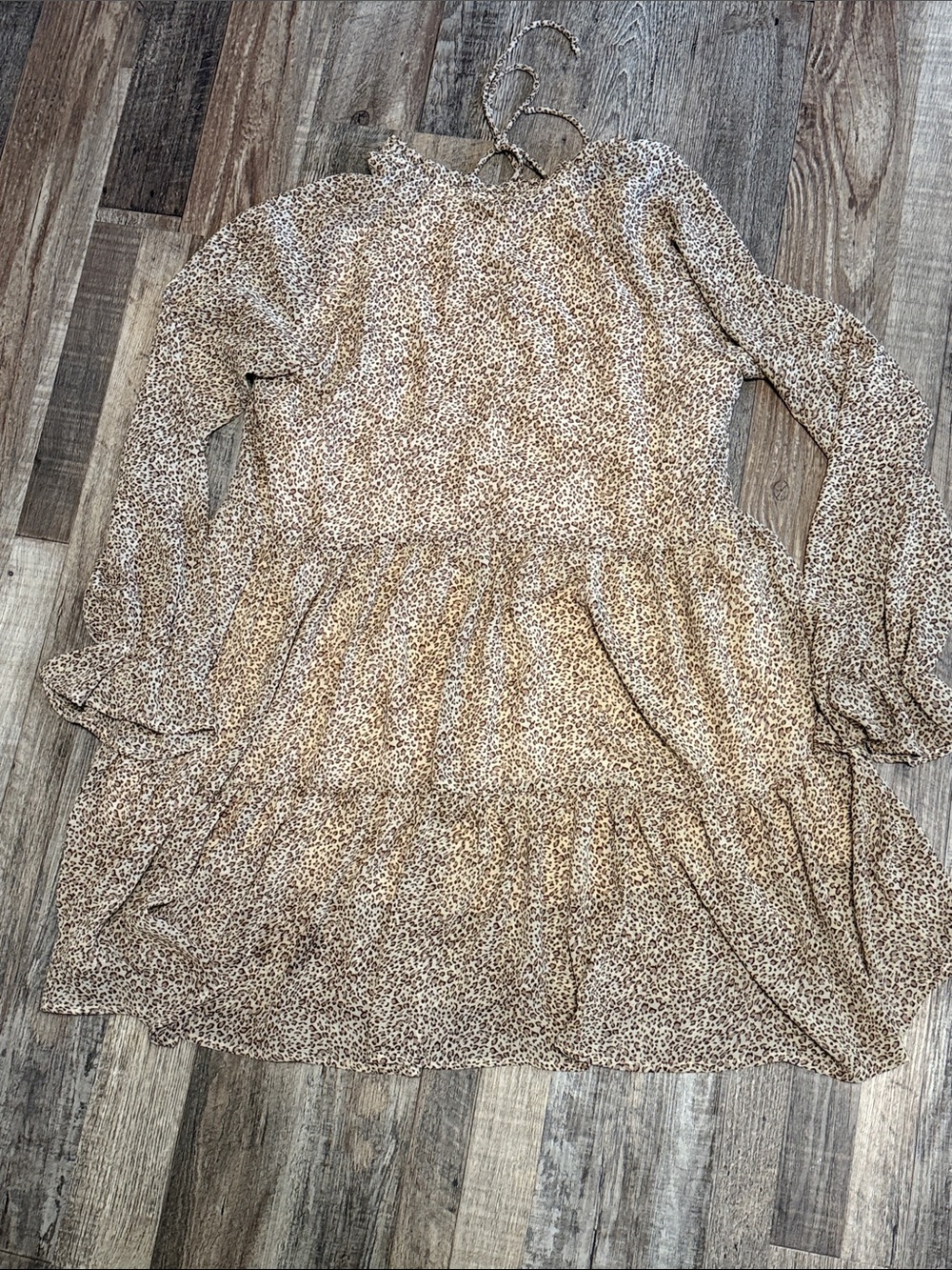 Newbury Kustom leopard print babydoll mini dress women’s size m - Picture 4 of 4